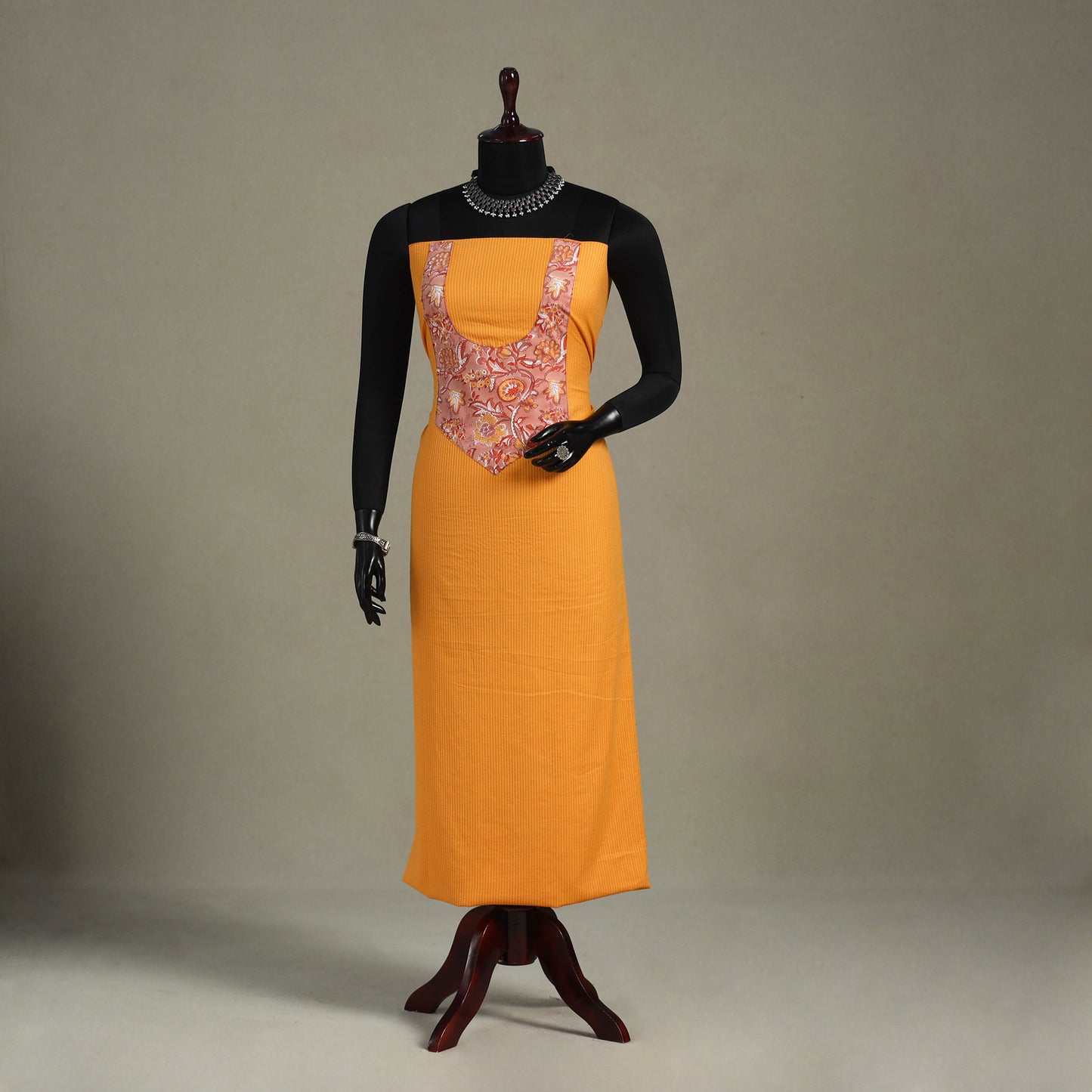 Yellow Unstitched Plain Cotton Kurta Material