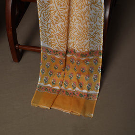 Brown - Sanganeri Hand Block Print Cotton 3pc Unstitched Dress Material Suit Set 50