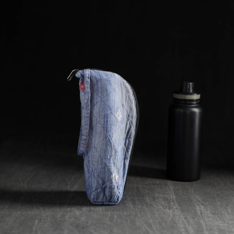 Blue - Handmade 1L Water Bottle Cover with Zipper 18