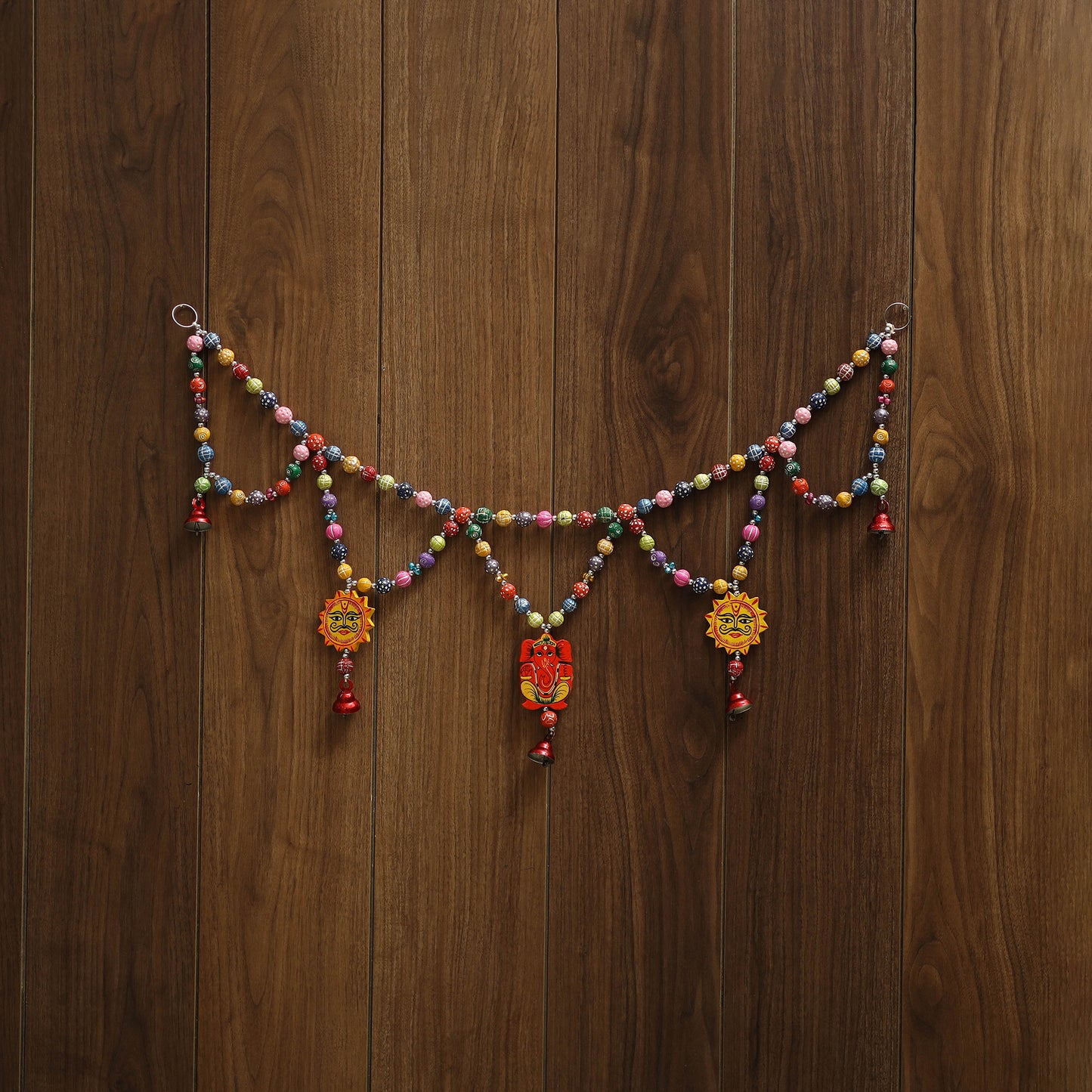 Banaras handpainted wooden & terracotta toran 01