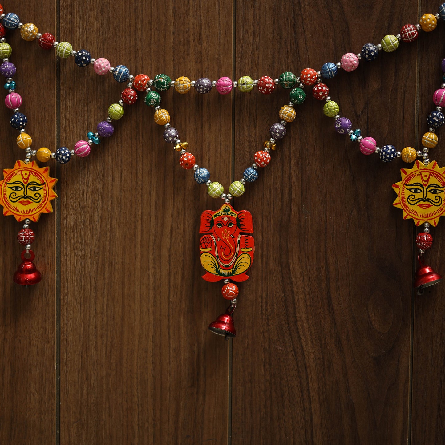 Banaras handpainted wooden & terracotta toran 01
