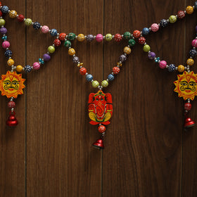 Banaras handpainted wooden & terracotta toran 01