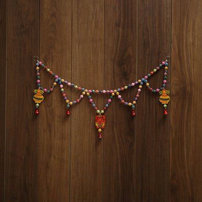 Banaras handpainted wooden & terracotta toran 05