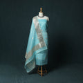 Blue - 3pc Gota Patti Work Kota Doria Cotton Unstitched Dress Material Suit Set 03