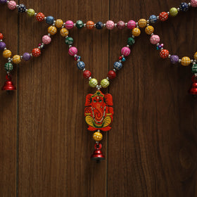 Banaras handpainted wooden & terracotta toran 05