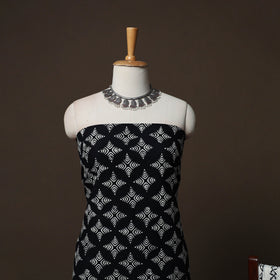 Black - Sanganeri Hand Block Print Cotton 3pc Unstitched Dress Material Suit Set 56