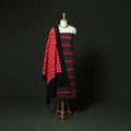 Black - Pochampally Ikat Cotton 3pc Unstitched Dress Material Suit Set 05