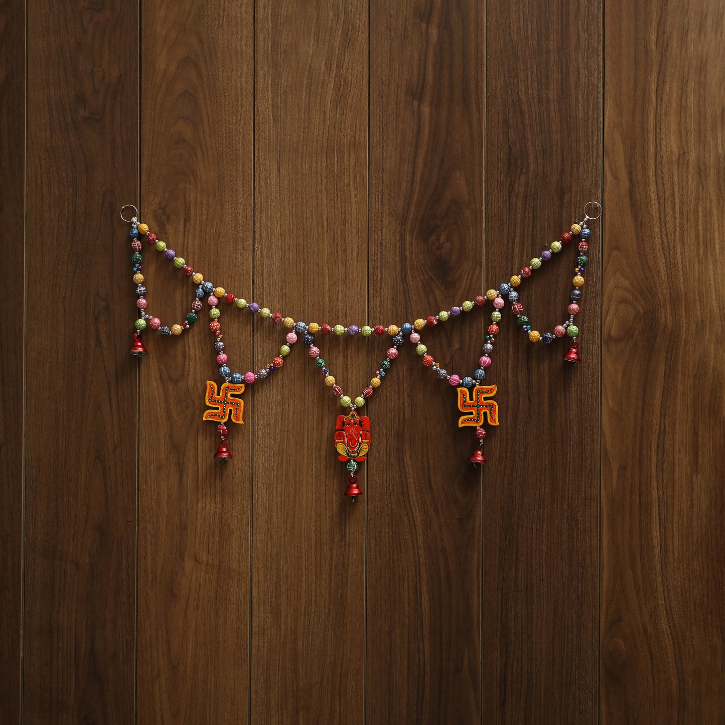 Banaras handpainted wooden & terracotta toran 03