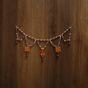 Banaras handpainted wooden & terracotta toran 03