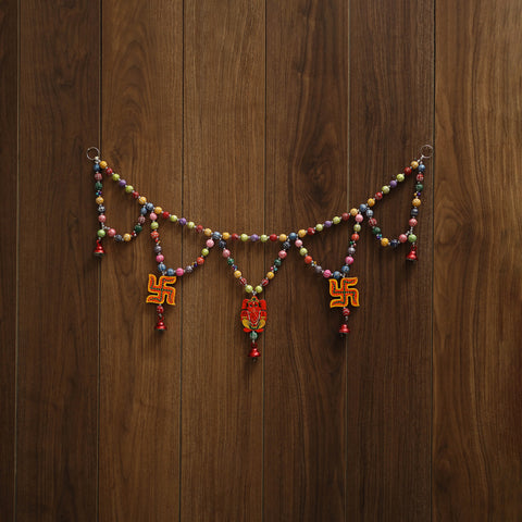 Banaras handpainted wooden & terracotta toran 03