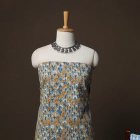 Brown - Sanganeri Hand Block Print Cotton 3pc Unstitched Dress Material Suit Set 57