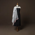 Black - Sanganeri Hand Block Print Cotton 3pc Unstitched Dress Material Suit Set 58