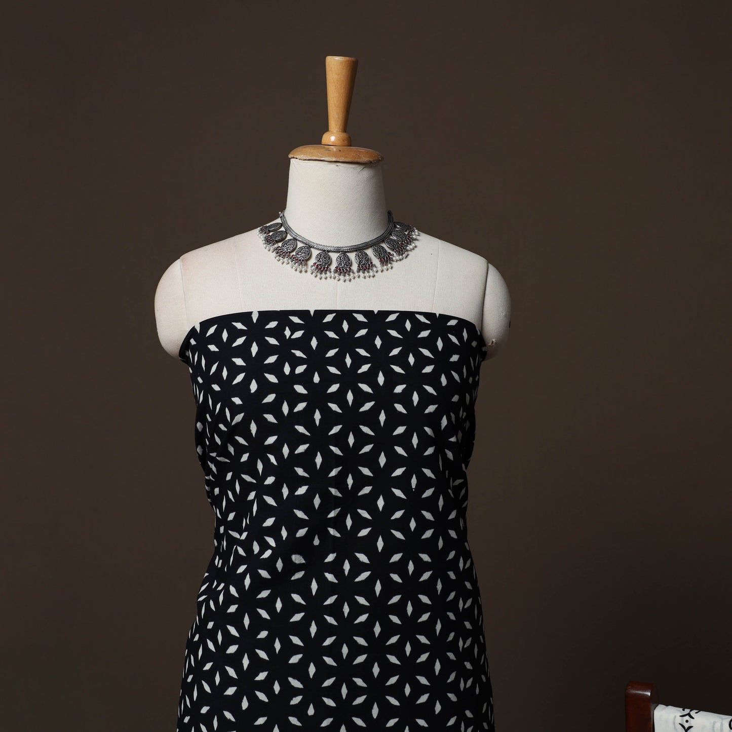 Black - Sanganeri Hand Block Print Cotton 3pc Unstitched Dress Material Suit Set 59
