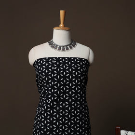Black - Sanganeri Hand Block Print Cotton 3pc Unstitched Dress Material Suit Set 59