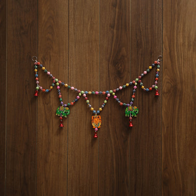 Banaras handpainted wooden & terracotta toran 04