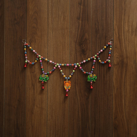 Banaras handpainted wooden & terracotta toran 04