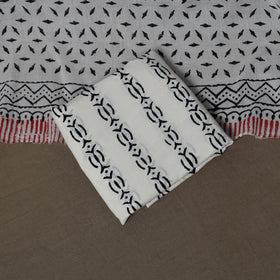 Black - Sanganeri Hand Block Print Cotton 3pc Unstitched Dress Material Suit Set 59