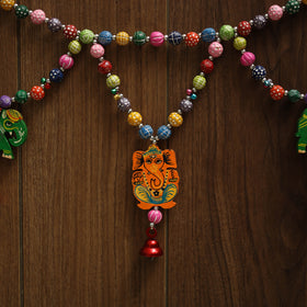 Banaras handpainted wooden & terracotta toran 04