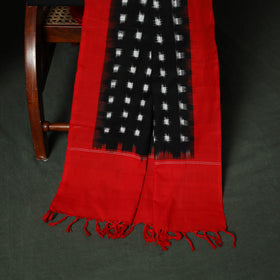 Red - Pochampally Ikat Cotton 3pc Unstitched Dress Material Suit Set 06