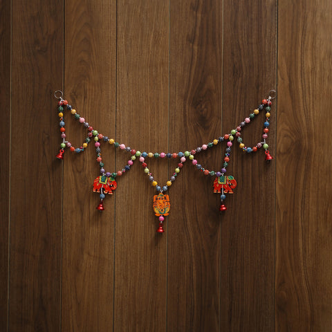 Banaras handpainted wooden & terracotta toran 06