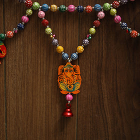 Banaras handpainted wooden & terracotta toran 06