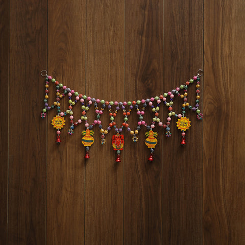 Banaras handpainted heavy wooden & terracotta toran 13