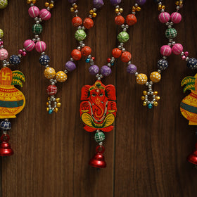 Banaras handpainted heavy wooden & terracotta toran 13