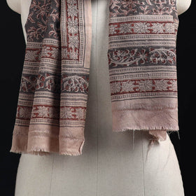 Merino Wool Stole in Pedana Kalamkari Block Prints 03