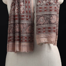 Merino Wool Stole in Pedana Kalamkari Block Prints 05