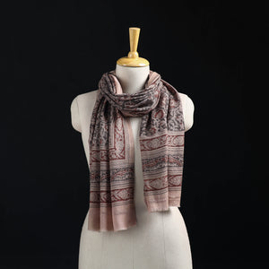 Merino Wool Stole in Pedana Kalamkari Block Prints 06
