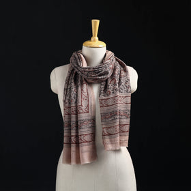 Merino Wool Stole in Pedana Kalamkari Block Prints 06