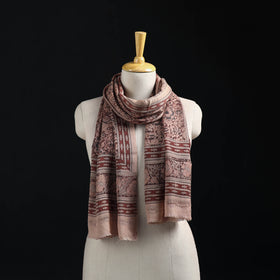 Merino Wool Stole in Pedana Kalamkari Block Prints 07