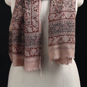 Merino Wool Stole in Pedana Kalamkari Block Prints 09