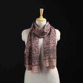 Merino Wool Stole in Pedana Kalamkari Block Prints 09
