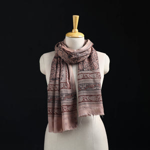 Merino Wool Stole in Pedana Kalamkari Block Prints 10