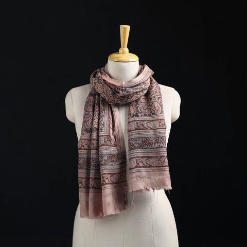 Merino Wool Stole in Pedana Kalamkari Block Prints 10