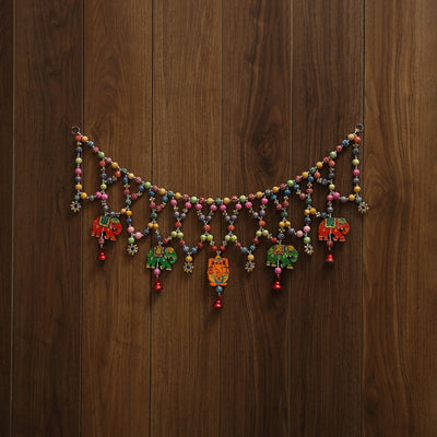 Banaras handpainted heavy wooden & terracotta toran 08