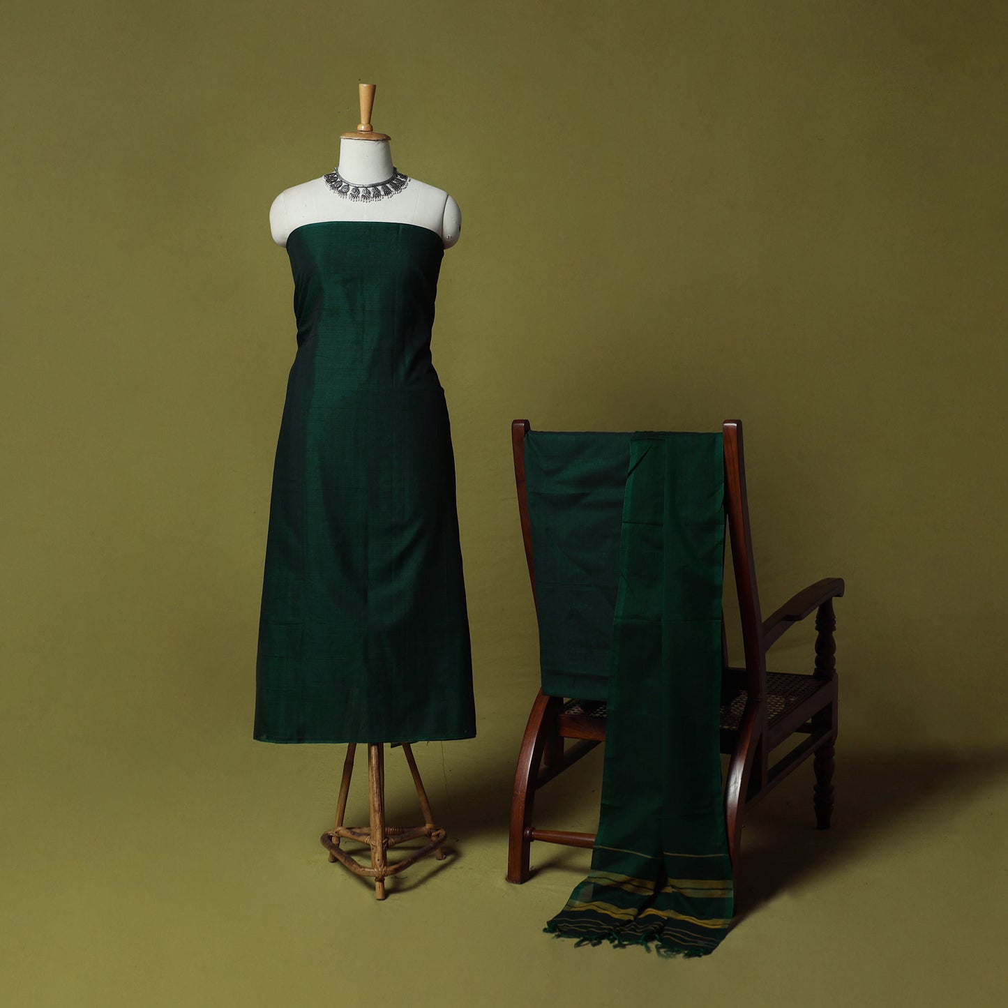 Dharwad Cotton 3pc Unstitched Dress Material Suit Set 26