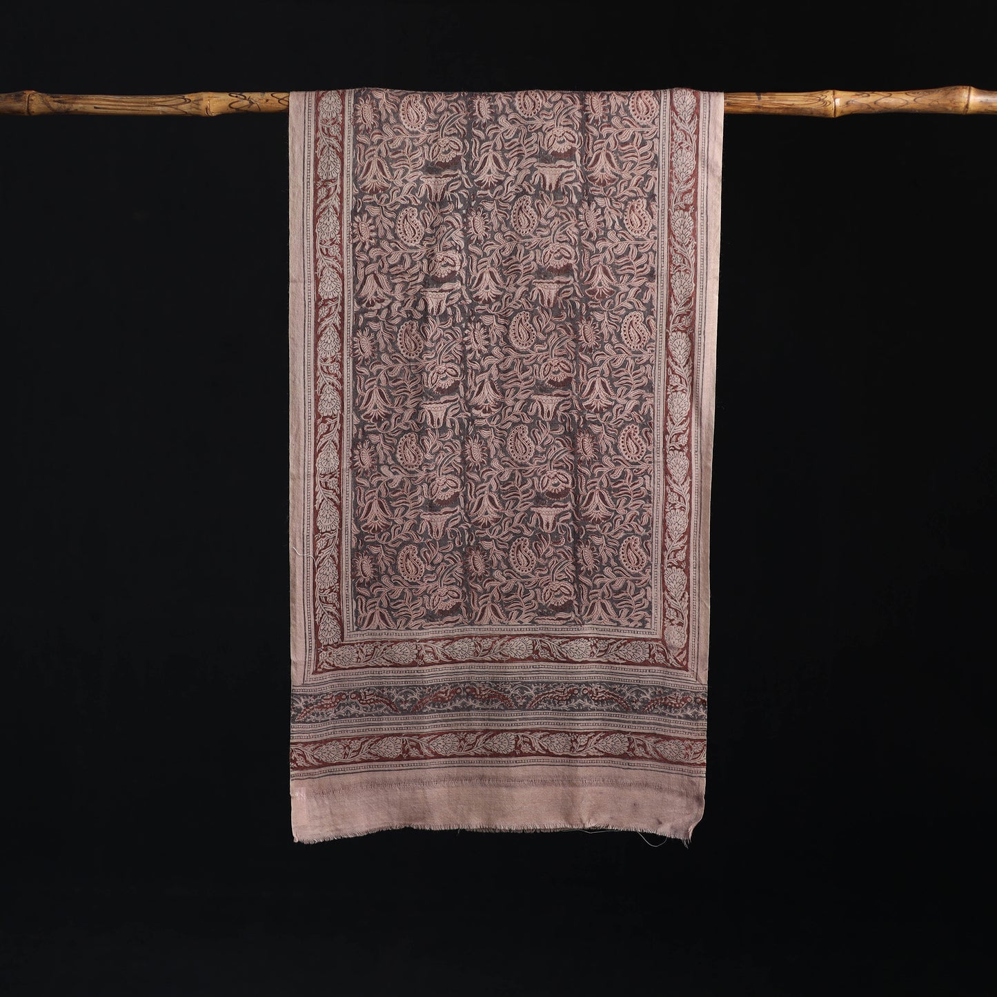 Merino Wool Stole in Pedana Kalamkari Block Prints 10