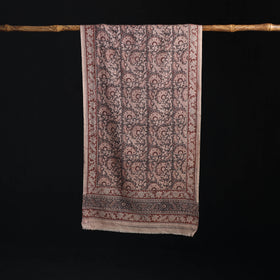 Merino Wool Stole in Pedana Kalamkari Block Prints 08