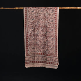 Merino Wool Stole in Pedana Kalamkari Block Prints 07