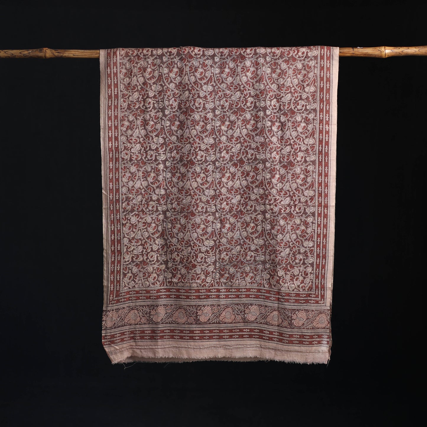 Merino Wool Stole in Pedana Kalamkari Block Prints 05
