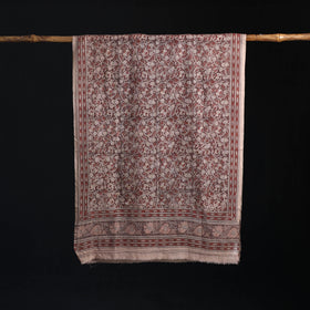 Merino Wool Stole in Pedana Kalamkari Block Prints 05