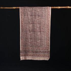 Merino Wool Stole in Pedana Kalamkari Block Prints 04