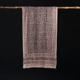 Merino Wool Stole in Pedana Kalamkari Block Prints 03