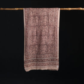 Merino Wool Stole in Pedana Kalamkari Block Prints 02