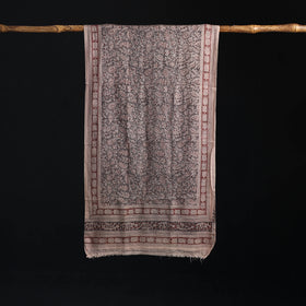 Merino Wool Stole in Pedana Kalamkari Block Prints 01