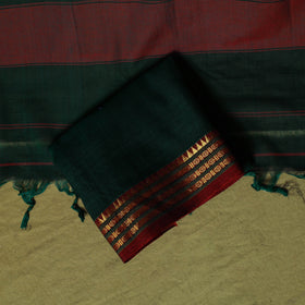 Dharwad Cotton 3pc Unstitched Dress Material Suit Set with Woven Zari Border 29