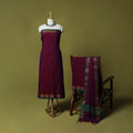 Dharwad Cotton 3pc Unstitched Dress Material Suit Set with Woven Zari Border 30