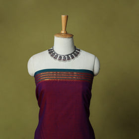 Dharwad Cotton 3pc Unstitched Dress Material Suit Set with Woven Zari Border 30